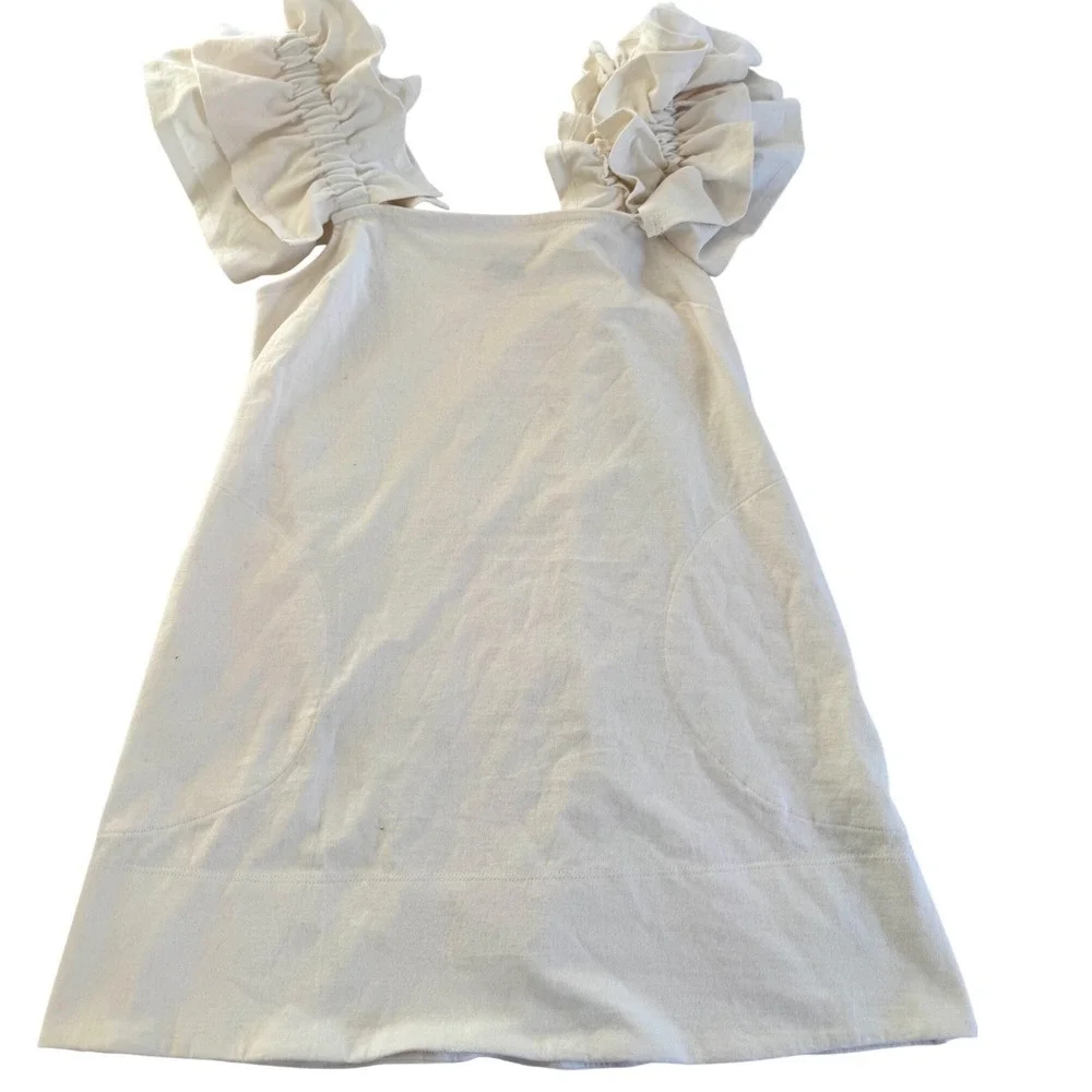 Free People Josie Mini Dress S Snow White Ruffle Sleeve Coastal Romantic